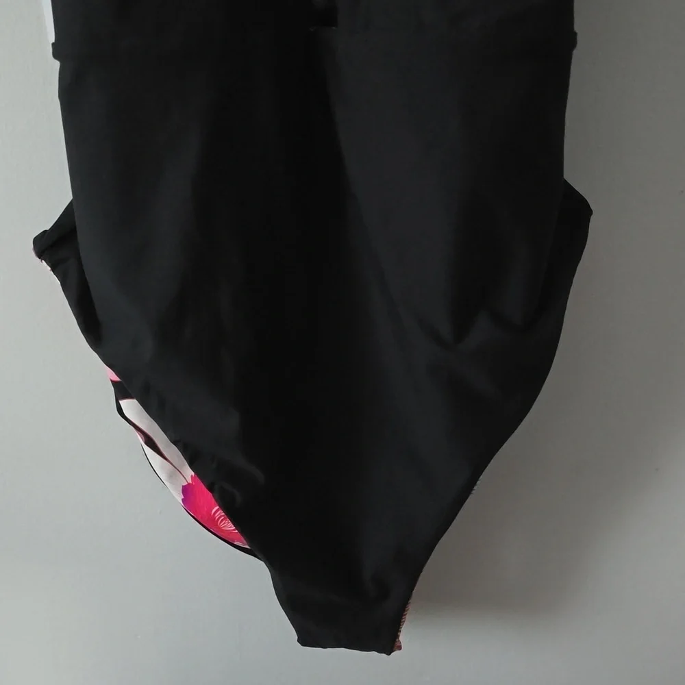 La Blanca Women's One Piece Floral Swimsuit Reversible Size 10